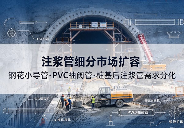 蛟河注浆管细分市场扩容，隧道钢花小导管、PVC 袖阀管、桩基后注浆管需求分化